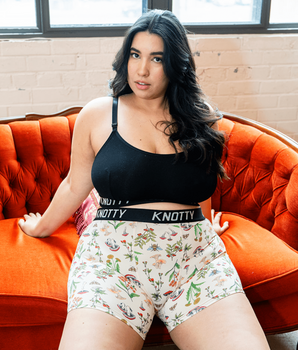 AiraModal™ Beige Retro Mushrooms Boxer