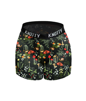 AiraModal™ Black Retro Mushrooms Boxer
